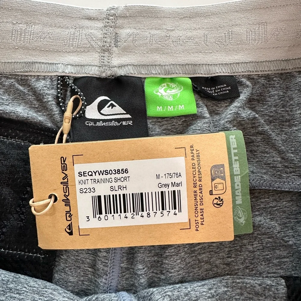 Quicksilver Training Shorts 19” Knit Gray NWT Men’s Size Medium